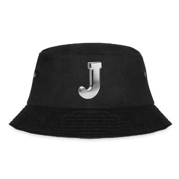 Chrome ,, J " Metallic - Bucket Hat - Schwarz - Vorne - Lela (165cm)