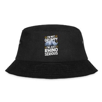 Nashorn Rhinozeros - Bucket Hat - Schwarz - Vorne - Lela (165cm)