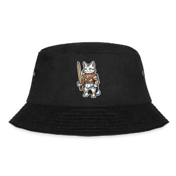 Cat Knight Comic - Bucket Hat - black - Front - Lela (165cm)