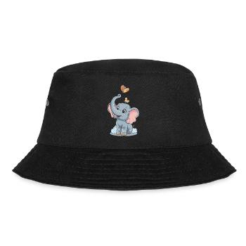 Niedlicher Elefant für Kinder für Kinder - Bucket Hat - Schwarz - Vorne - Lela (165cm)