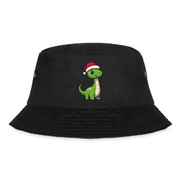 Dinosaur Brontosaurus Christmas Cute - Bucket Hat - black - Front - Lela (165cm)
