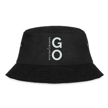Wüster&Friends GO Logo Hellgrün - Bucket Hat - Schwarz - Vorne - Lela (165cm)