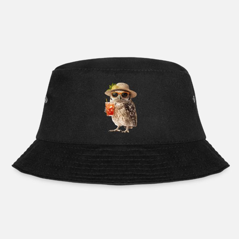 Eule - Bucket Hat - Schwarz
