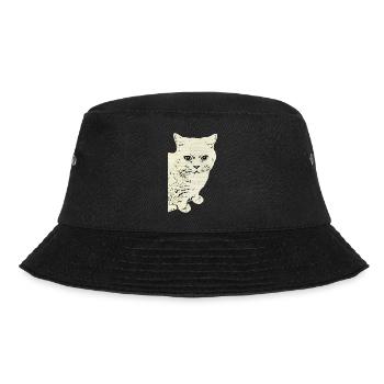 British Shorthair Cat Cat Black Cats - Bucket Hat - black - Front - Lela (165cm)