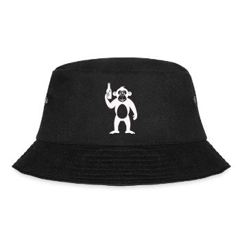 Humorvolle Affe mit Flasche - Bucket Hat - Schwarz - Vorne - Lela (165cm)