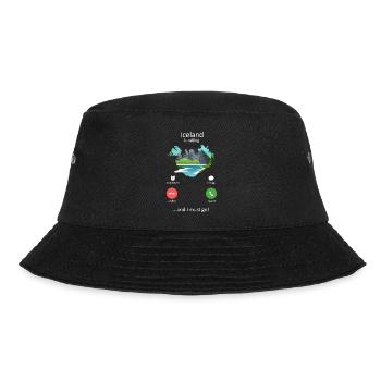 Island ruft und ich muss Kunst bereisen - Bucket Hat - Schwarz - Vorne - Lela (165cm)