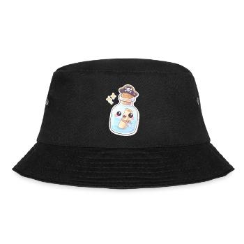 Cute Pirate Message in a Bottle - Bucket Hat - Schwarz - Vorne - Lela (165cm)
