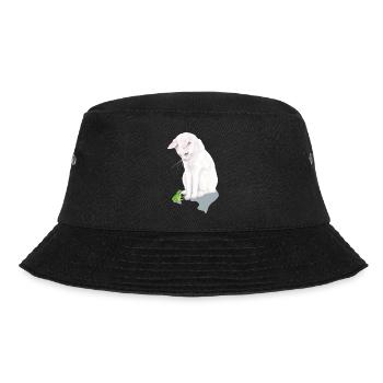 weiße Katze trifft Frosch - Bucket Hat - Schwarz - Vorne