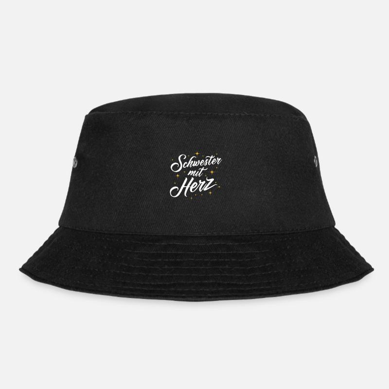 Schwester mit Herz: Beste Schwester Geburtstag - Bucket Hat - Schwarz