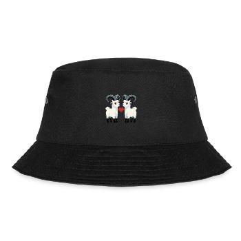 Bergziege Paar Ziege Valentinstag - Bucket Hat - Schwarz - Vorne - Lela (165cm)