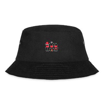 Wein Glühwein Weinglas Weihnachts - Bucket Hat - Schwarz - Vorne - Lela (165cm)