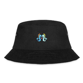 Seahorse Couple Valentine's Day - Bucket Hat - black - Front - Lela (165cm)