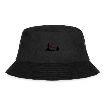 Hochzeit Brautpaar Leine Herz - Bucket Hat - Schwarz - Vorne - Lela (165cm)