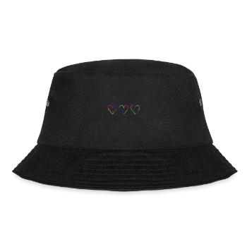 Regenbogen Herzen LGBT LGBTQ+ Geschenkidee - Bucket Hat - Schwarz - Vorne - Lela (165cm)