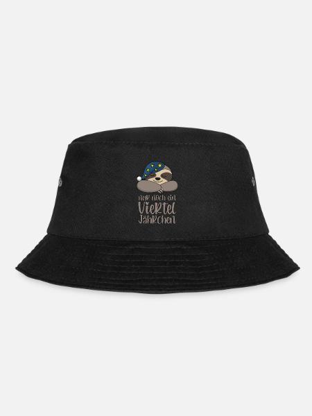 Faultier Schlafmütze Nur Noch Ein Viertel Jährchen - Bucket Hat - Schwarz