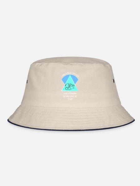 Bus Busfahrer Schulbus Autobus Busfahrerin - Bucket Hat - Natur/Navy - Vorne