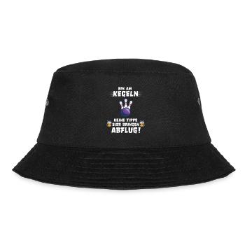 Kegeln Kegler Kegel Spruch lustig Geschenkidee - Bucket Hat - Schwarz - Vorne - Lela (165cm)