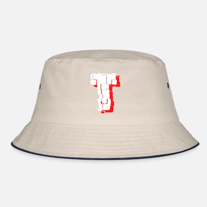 kacheln weiss rot t Bucket Hat