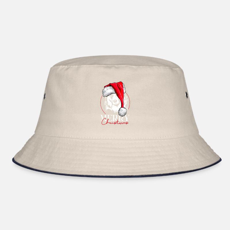 Santa Australian Shepherd Merry Christmas Wilsigns Bucket Hat