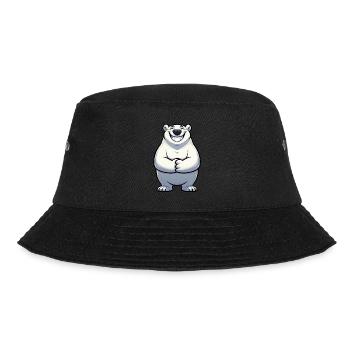 Zufriedener Eisbär Comic Nordpol Stolz Cool - Bucket Hat - Schwarz - Vorne - Lela (165cm)