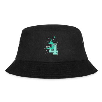 4. Geburtstag Volleyball Volleyballspielerin - Bucket Hat - Schwarz - Vorne - Lela (165cm)