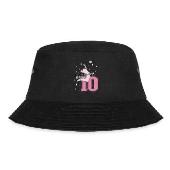 10. Geburtstag Volleyball Volleyballspielerin - Bucket Hat - Schwarz - Vorne - Lela (165cm)