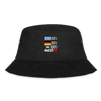 50% Griechisch 50% Deutsch - Bucket Hat - Schwarz - Vorne - Lela (165cm)