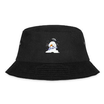 Snowsey, der kleine Schneemann, voll erschrocken. - Bucket Hat - Schwarz - Vorne - Lela (165cm)