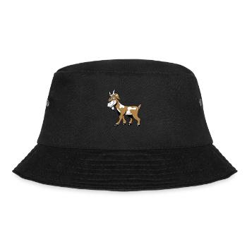 Ziege freundlich lieb - Bucket Hat - Schwarz - Vorne - Lela (165cm)