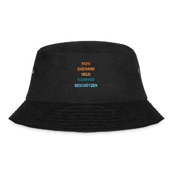 Papa Ehemann Held Kämpfer Beschützer - Bucket Hat - Schwarz - Vorne - Lela (165cm)