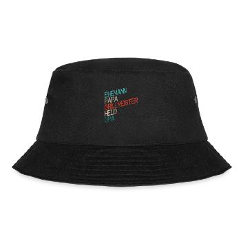Ehemann Papa Grillmeister Held Opa Grillen - Bucket Hat - Schwarz - Vorne - Lela (165cm)