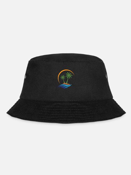 Palmen - Bucket Hat - Schwarz