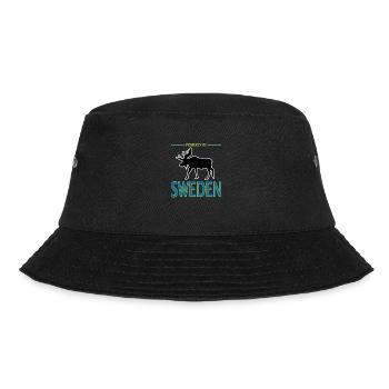 Property of Sweden Schweden Flagge Elch - Bucket Hat - Schwarz - Vorne - Lela (165cm)