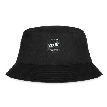 aww pet funny sayings bow tie pet cat kitty gift - Bucket Hat - black - Front - Lela (165cm)