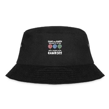 Rettet die Erde, Süßigkeiten! - Bucket Hat - Schwarz - Vorne - Lela (165cm)