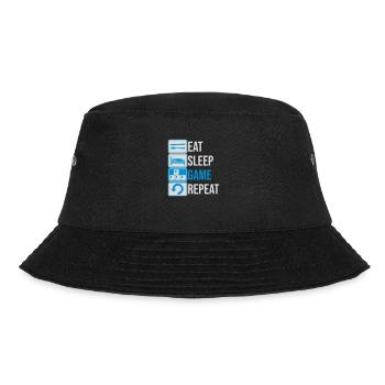 eat sleep game repeat - Bucket Hat - Schwarz - Vorne - Lela (165cm)