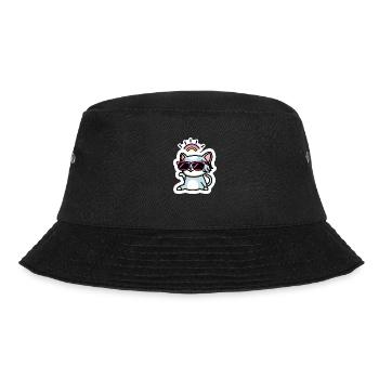 rainbow cat with glasses - Bucket Hat - Schwarz - Vorne - Lela (165cm)