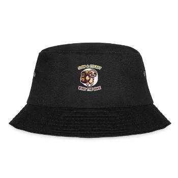 Slow and steady wins the hike sloth 3 - Bucket Hat - Schwarz - Vorne - Lela (165cm)