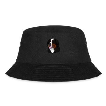 Berner Sennenhund Kopf - Bucket Hat - Schwarz - Vorne - Lela (165cm)