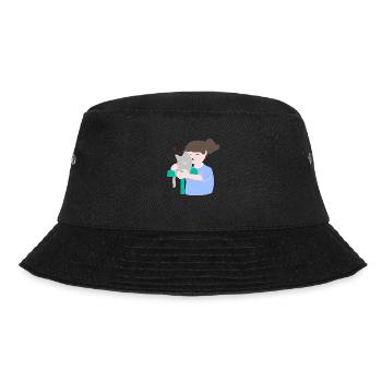 Woman kissing her cute cat - Bucket Hat - black - Front - Lela (165cm)