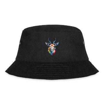 Antilope Bunter Vogel Cooles Aquarell - Bucket Hat - Schwarz - Vorne - Lela (165cm)