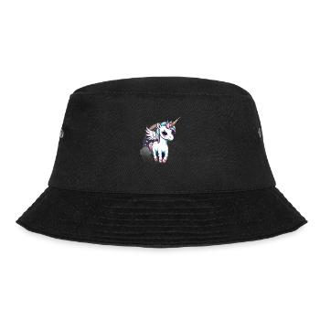 Licorne Einhorn Kawaii - Bucket Hat - Schwarz - Vorne - Lela (165cm)