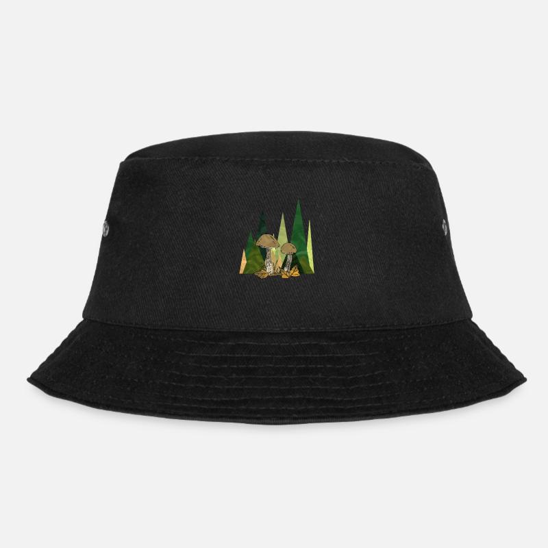 Pilze - Bucket Hat - Schwarz