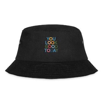 Du siehst heute gut aus bestickt - Bucket Hat - Schwarz - Vorne - Lela (165cm)