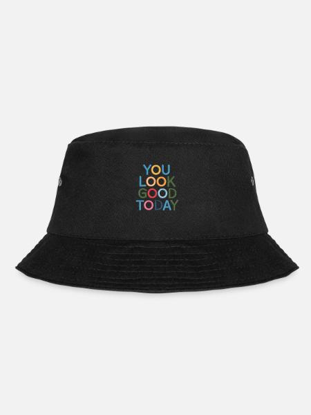 Du siehst heute gut aus bestickt - Bucket Hat - Schwarz