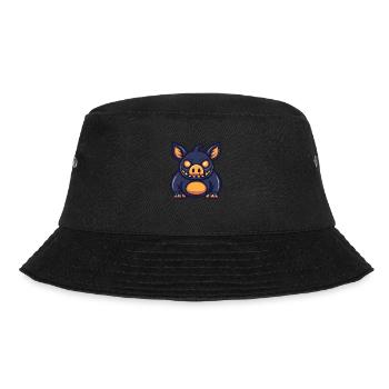 Schwein Halloween Lustig Wildschwein - Bucket Hat - Schwarz - Vorne - Lela (165cm)