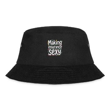 Frisches Statement für die Versicherungswelt - Bucket Hat - Schwarz - Vorne - Lela (165cm)