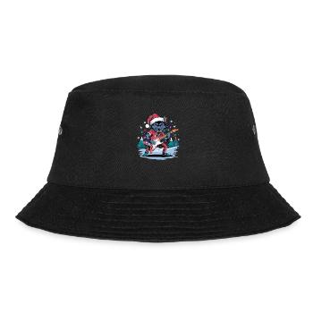 Weihnachten Wolfsfelsen – Festlich und wild - Bucket Hat - Schwarz - Vorne - Lela (165cm)