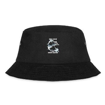 Stay calm and swim faster - Bucket Hat - black - Front - Lela (165cm)