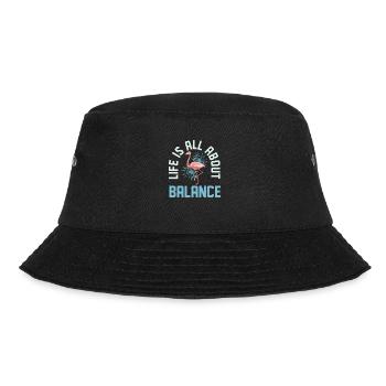 Life Is All About Balance Flamingo Pink Bird - Bucket Hat - Schwarz - Vorne - Lela (165cm)